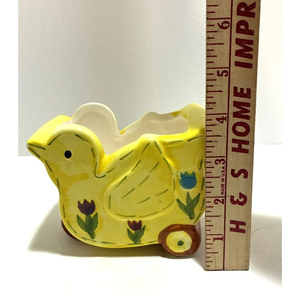 VTG Yellow Duck Wheelbarrow Planter (no drainage hole)